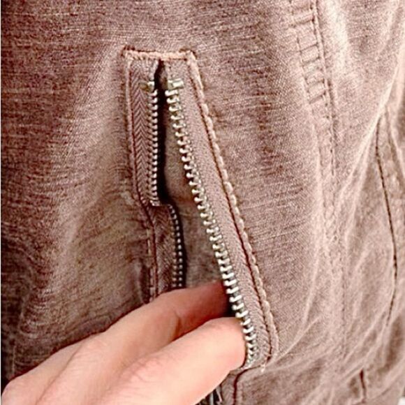 Free People Velvet Trucker Zip Up Snap Button Jacket Mauve XS/S - Picture 10 of 16